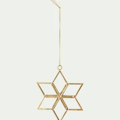Suspension de Noël en fer et en verre étoile H11,80cm - doré