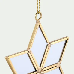 Suspension de Noël en fer et en verre étoile H11,80cm - doré