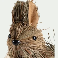 Suspension de Noël en herbe forme animale H5cm - naturel