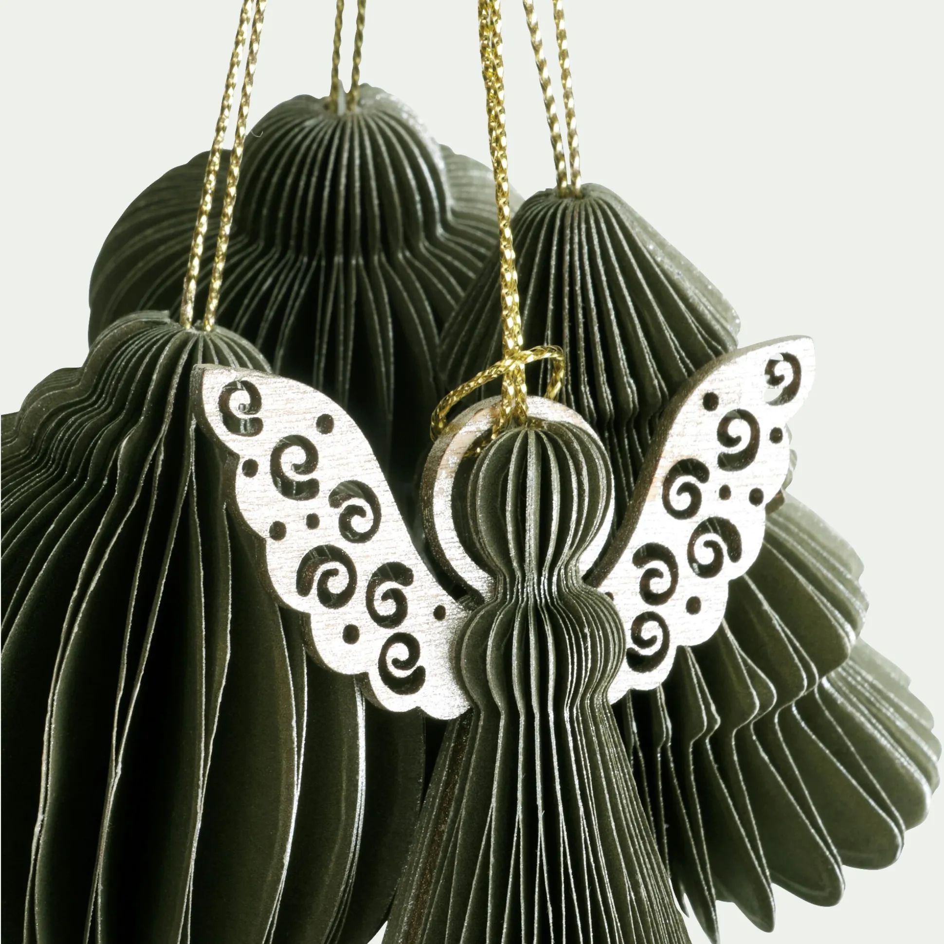 Suspension de Noël en papier H6cm - doré (modèle aléatoire)