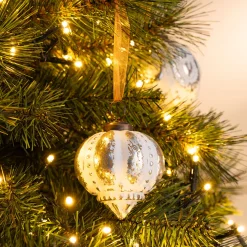 Suspension de Noël goutte en verre H8cm - blanc