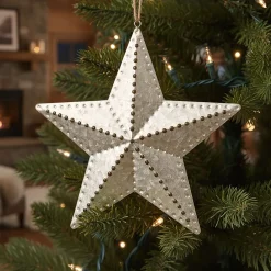 Suspension de Noël étoile en fer D19cm - argenté