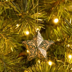 Suspension de Noël étoile peinte à la main - vert