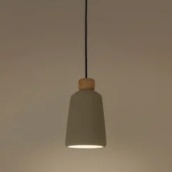 Suspension électrifiée E27 en ciment H27,70cm - gris