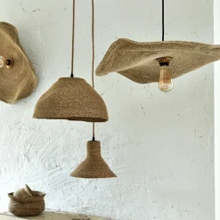 Suspension électrifiée en jonc de mer D61cm - naturel