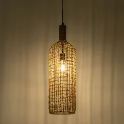 Suspension électrifiée en jute D20xH74cm - naturel