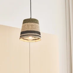 Suspension électrifiée en jonc de mer D14cm - naturel