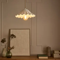 Suspension électrifiée en porcelaine D30cm - blanc