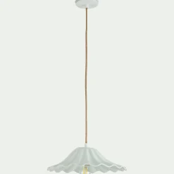Suspension électrifiée en porcelaine D30cm - blanc