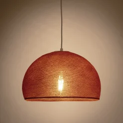 Suspension électrifiée en tissu D38cm - cuivre tanné