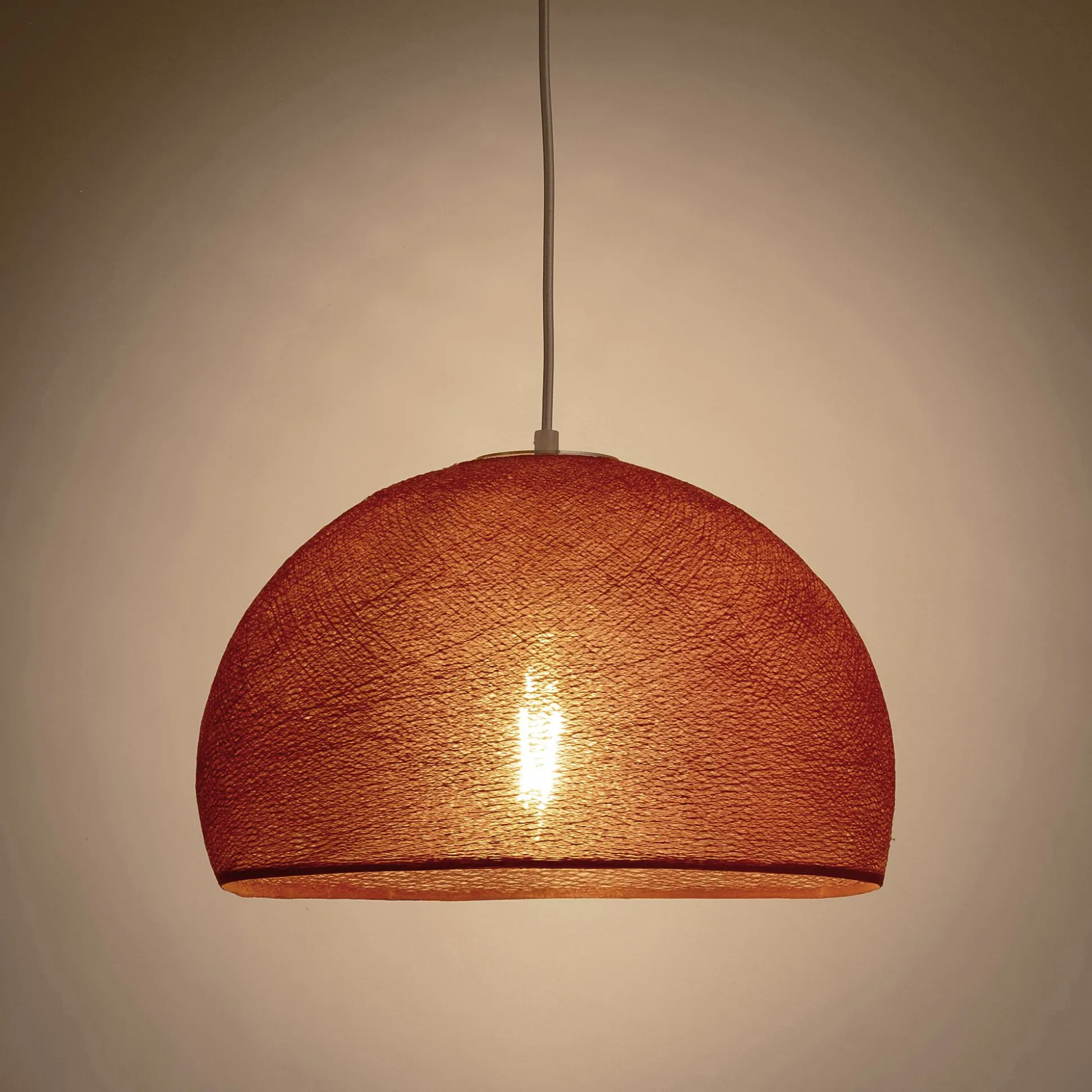 Suspension électrifiée en tissu D38cm - cuivre tanné