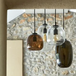 Suspension électrifiée en verre H35cm - transparent