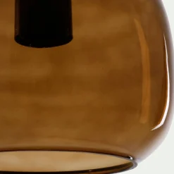 Suspension électrifiée en verre D20cm - marron