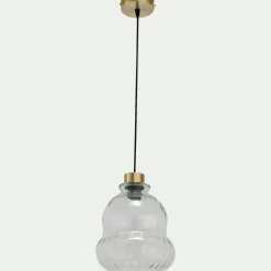 Suspension électrifiée en verre D24,5cm - transparent