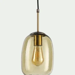 Suspension électrifiée en verre D15,5cm - vert