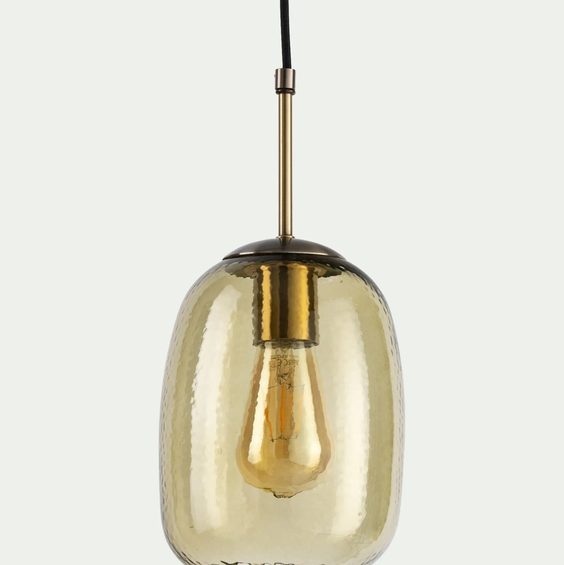 Suspension électrifiée en verre D15,5cm - vert