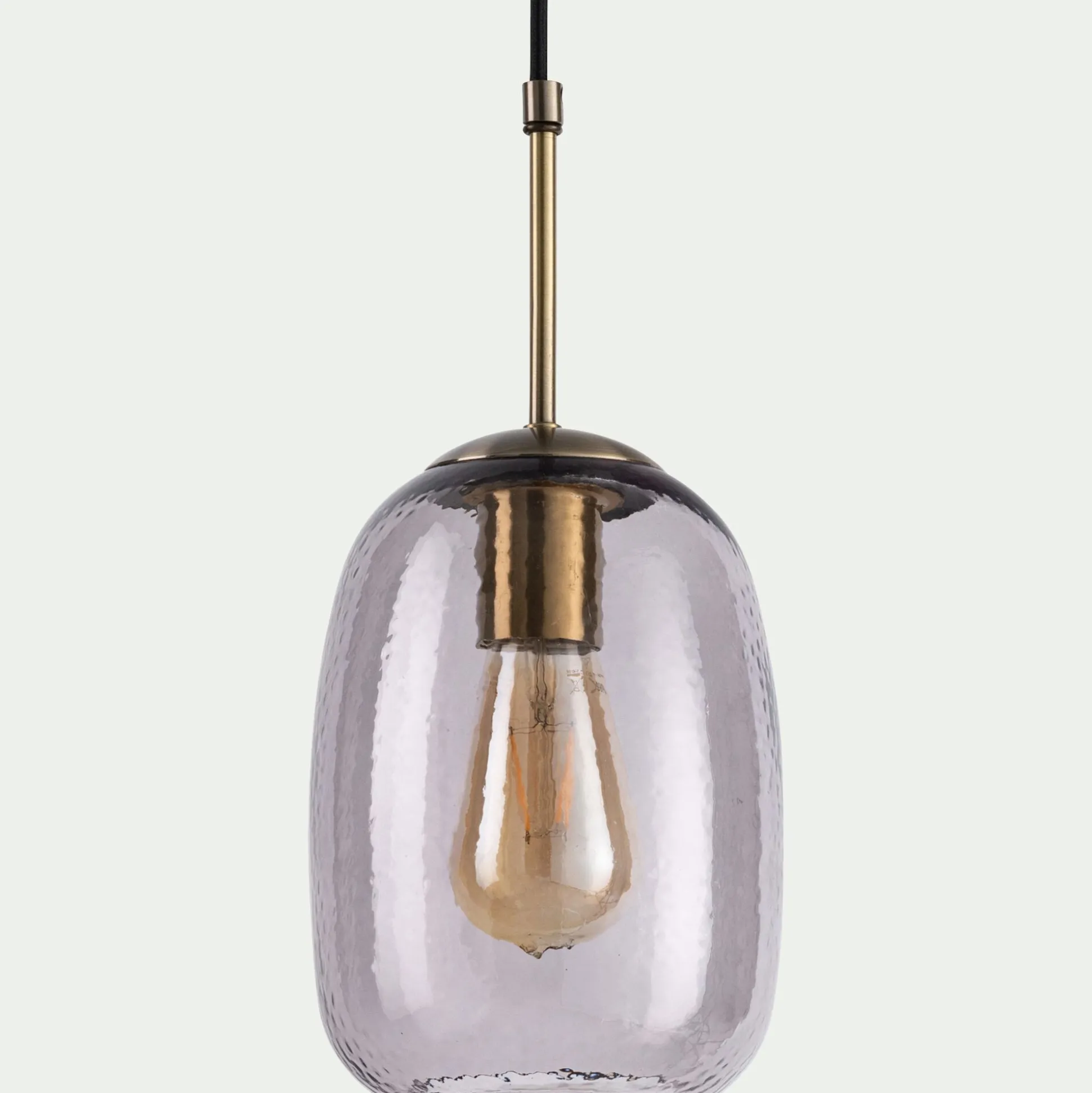 Suspension électrifiée en verre D15,5cm - gris