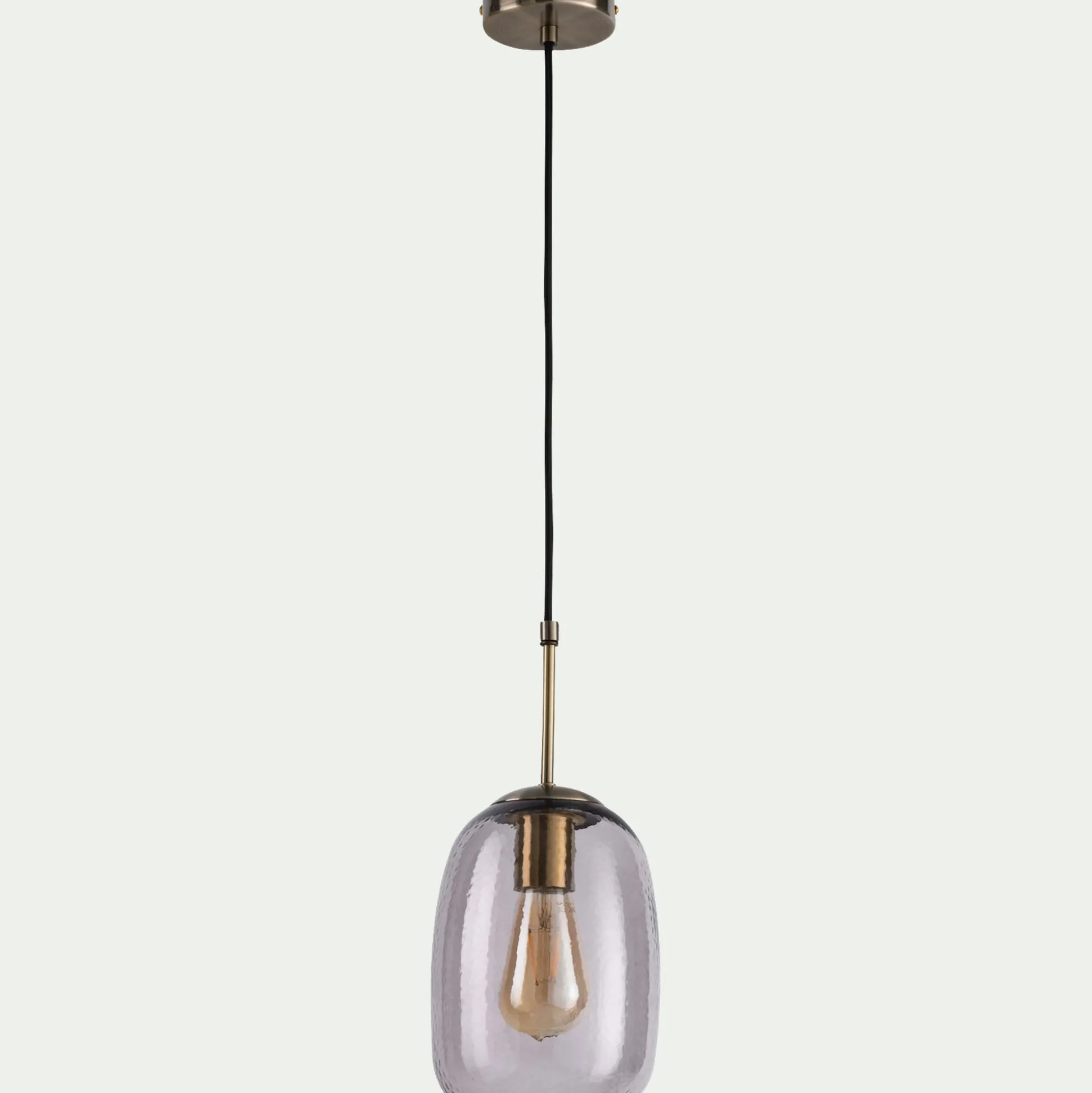Suspension électrifiée en verre D15,5cm - gris