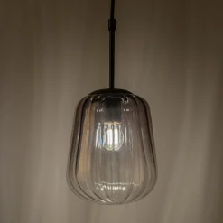Suspension électrifiée en verre D17,5cm - gris