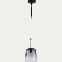 Suspension électrifiée en verre D17,5cm - gris