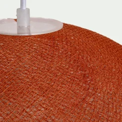 Suspension électrifiée globe en tissu D38cm - cuivre tanné