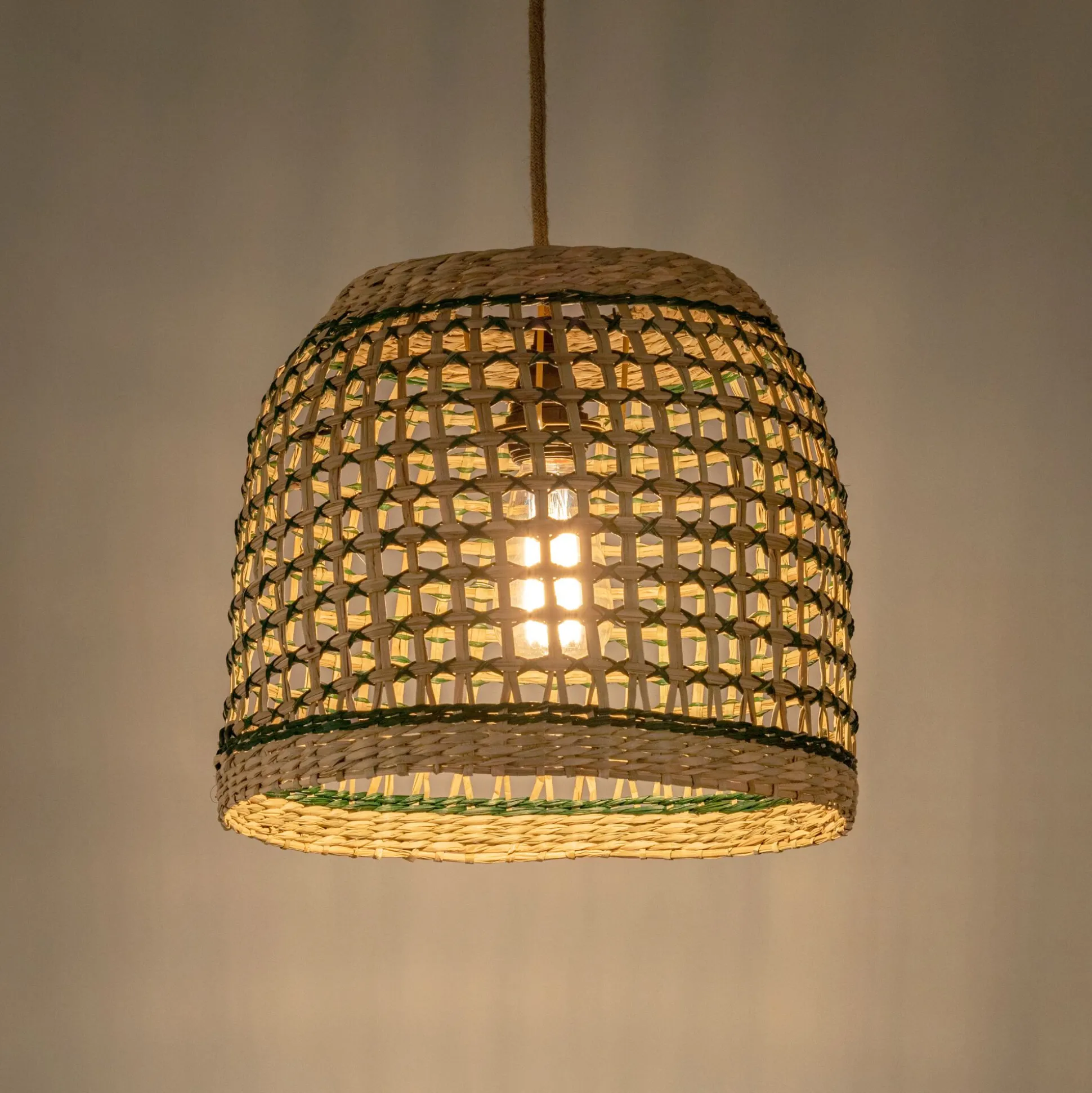 Suspension non électrifiée en jonc de mer D33cm - naturel