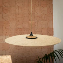 Suspension non électrifiée en rabane - naturel D80cm