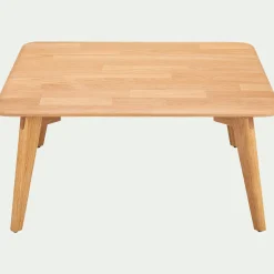 Table basse carrée en chêne massif - bois clair L75xl75xH35cm