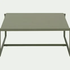 Table basse de jardin carrée en aluminium - vert cèdre