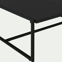 Table basse de jardin carrée en aluminium - noir