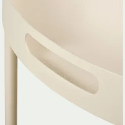 Table basse de jardin ronde en acier - beige roucas