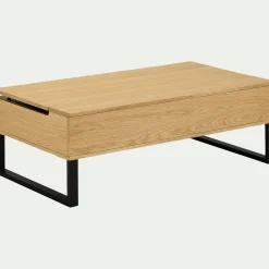 Table basse en bois avec plateau relevable - naturel