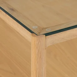 Table basse en chêne et verre L92x92cm - bois clair