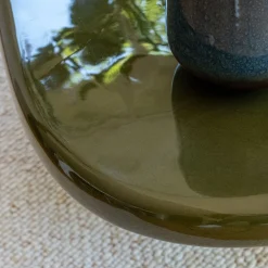 Table basse organique en béton L115cm - vert cèdre