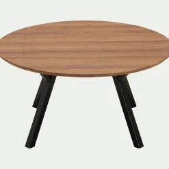 Table basse ronde en bois - bois foncé
