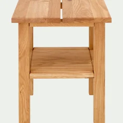 Table de chevet en chêne massif 1 tablette - bois clair