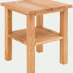 Table de chevet en chêne massif 1 tablette - bois clair