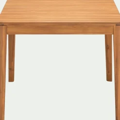 Table de jardin carrée en acacia - bois clair (4 places)