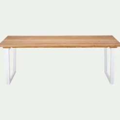 Table de jardin en teck et aluminium - bois clair (8 places)