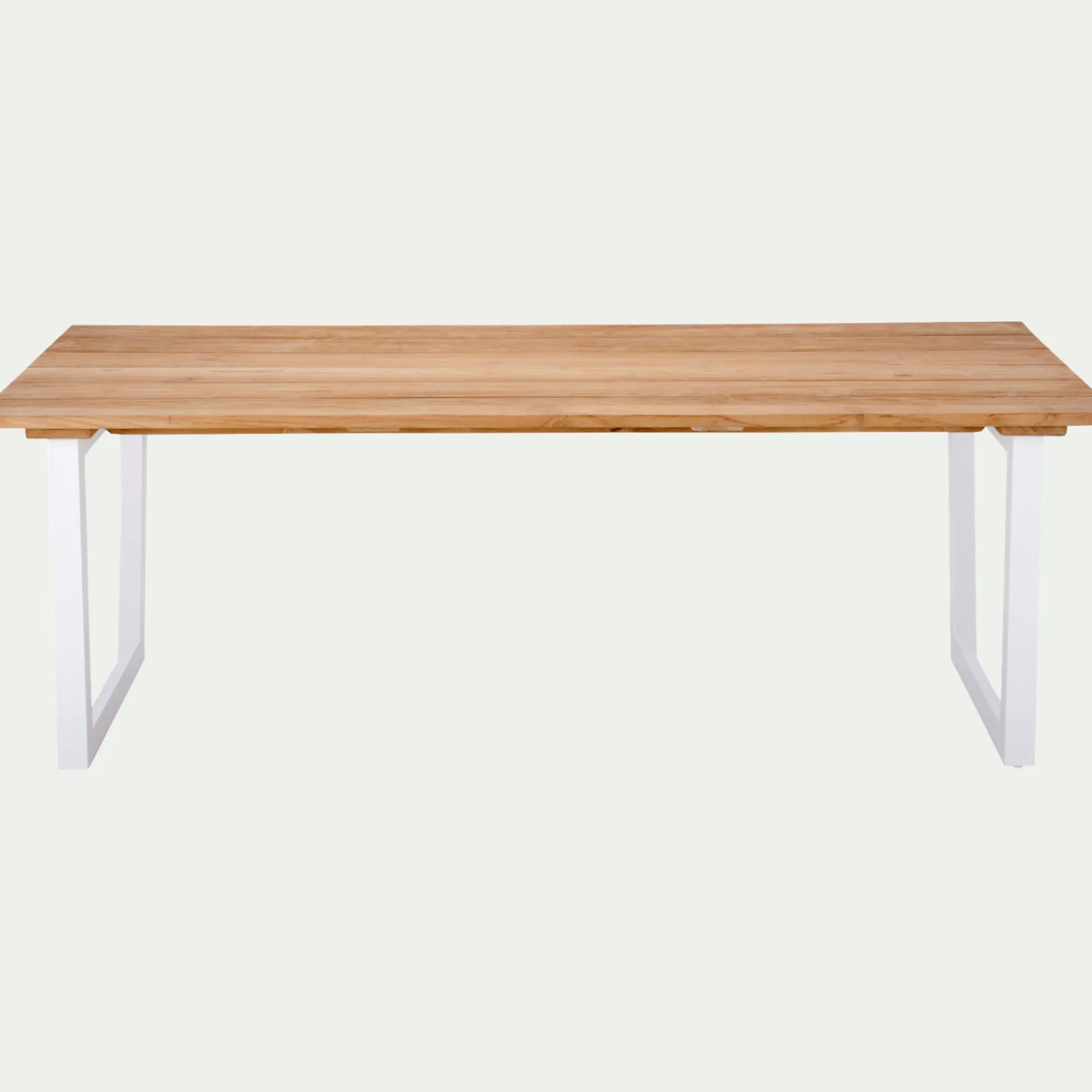 Table de jardin en teck et aluminium - bois clair (8 places)