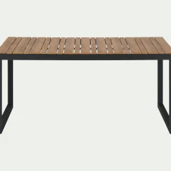 Table de jardin fixe en polywood et aluminium - bois clair (6 places)