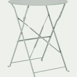 Table de jardin pliante en acier - vert olivier (2 places)