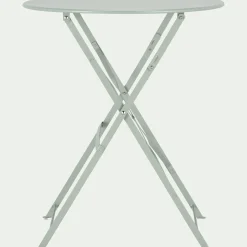 Table de jardin pliante en acier - vert olivier (2 places)