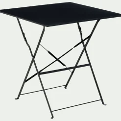 Table de jardin pliante en acier - noir (2 places)
