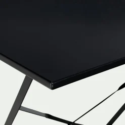 Table de jardin pliante en acier - noir (2 places)