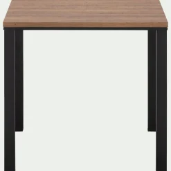 Table de repas carrée effet chêne - bois foncé (4 places)