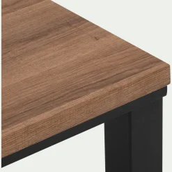 Table de repas carrée effet chêne - bois foncé (4 places)