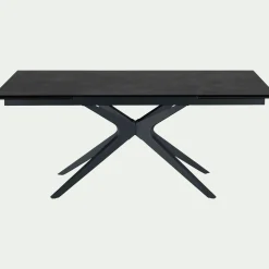 Table de repas extensible en céramique et métal - gris anthracite (10 à 12 places)
