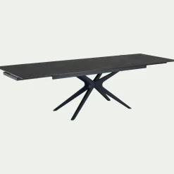 Table de repas extensible en céramique et métal - gris anthracite (10 à 12 places)