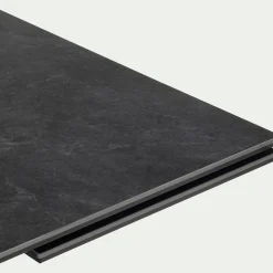 Table de repas extensible en céramique et verre trempé - noir (6 à 10 places)